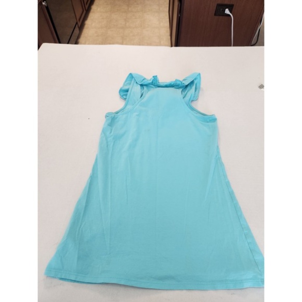 Lilly Pulitzer Womens XS Turquoise Blue Ruffle Neck Pima Cotton Racerback Tank - Picture 2 of 8